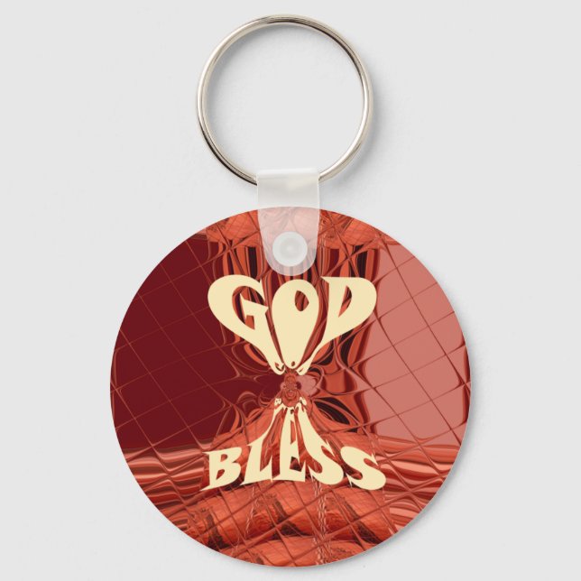 God Bless Art Print Keychain (Front)