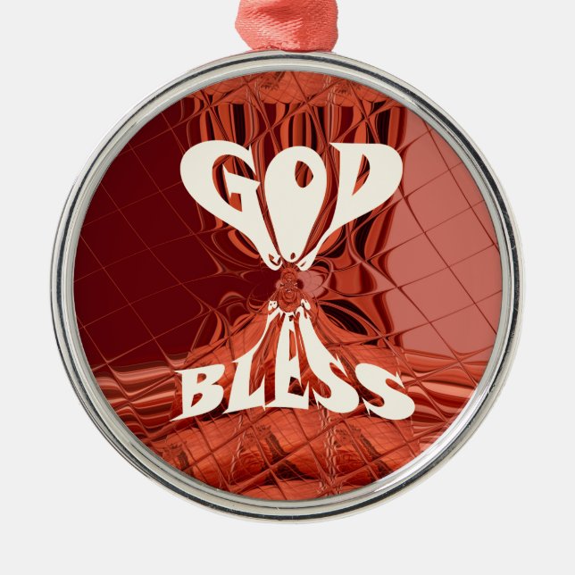 God Bless Art Print Metal Ornament (Front)
