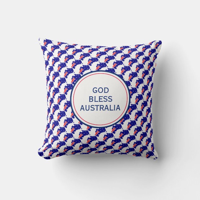 GOD BLESS AUSTRALIA Christian Throw Pillow (Front)