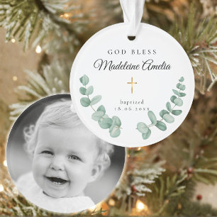 God Bless Baptism Cross Ornament