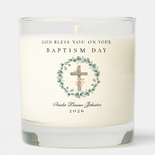 God Bless Baptism Eucalytus Graphic Scented Candle