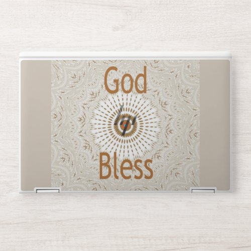 God Bless beautiful amazing text quote design HP Laptop Skin