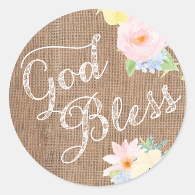 God Bless envelope seals for Baptism, Christening (Front)