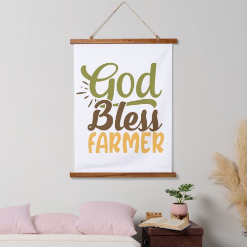 God bless farmer hanging tapestry