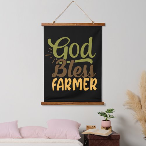 God bless farmer  hanging tapestry