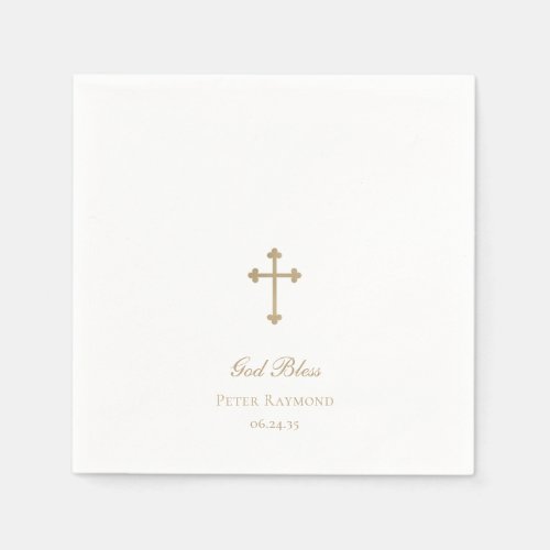 God Bless Gold Cross Boy Baptism