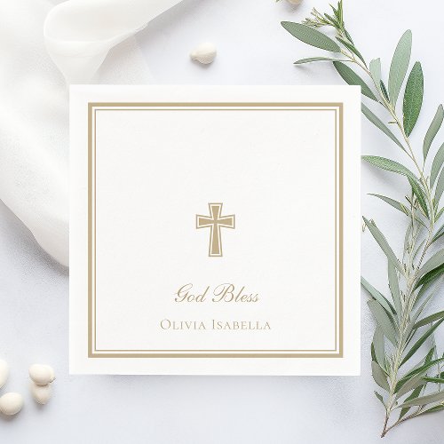 God Bless Gold Cross Girl Baptism