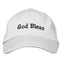 God Bless Hat - White