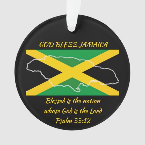 God Bless JAMAICA Patriotic Flag Personalized Ornament