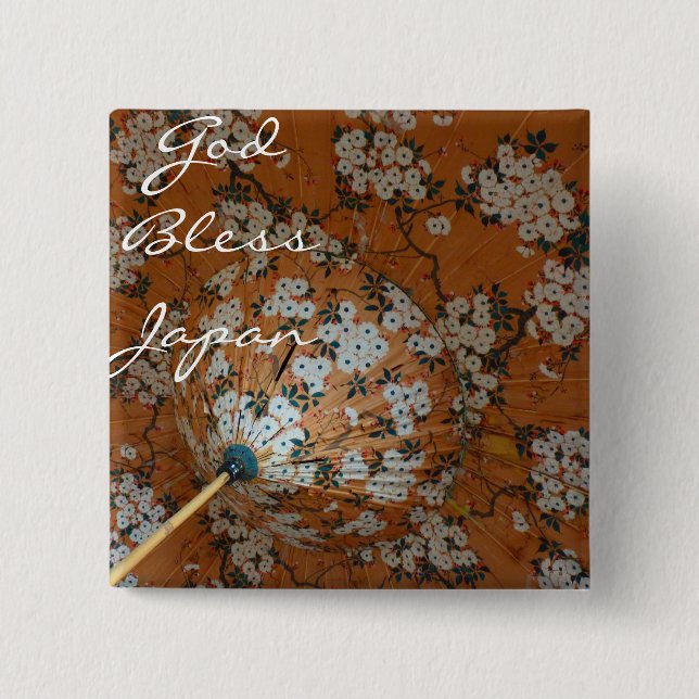 god bless japan pinback button (Front)