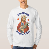 God Bless Merica Y'all Jesus Dinosaur Cowboy Hat