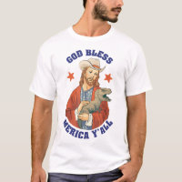 God Bless Merica Y'all Jesus Dinosaur Cowboy Hat