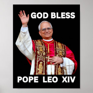God Bless New Pe Leo Xiv Catholic Church Faith Sun Poster