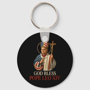 God Bless New Pope Leo Xiv Catholic Church Faith S Keychain