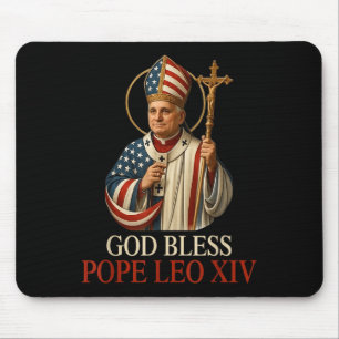 God Bless New Pope Leo Xiv Catholic Church Faith S Mouse Pad