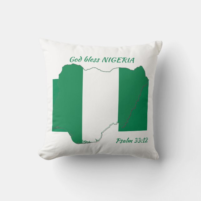 GOD BLESS NIGERIA THROW PILLOW (Front)