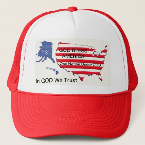 GOD BlessOne NationWe Trust Truckers Hat