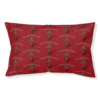 GOD BLESS OUR AIR FORCE with rugged cross Pet Bed