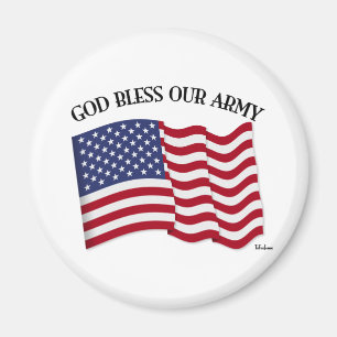 GOD BLESS OUR ARMY with US flag Magnet