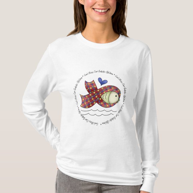 God Bless Our Autisic Children Long Sleeve T-Shirt (Front)