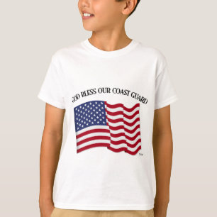 God Bless Our Coast Guard with USA Flag T-Shirt