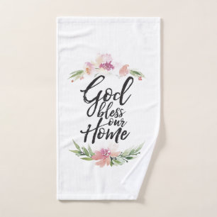 God bless our home bath towel set