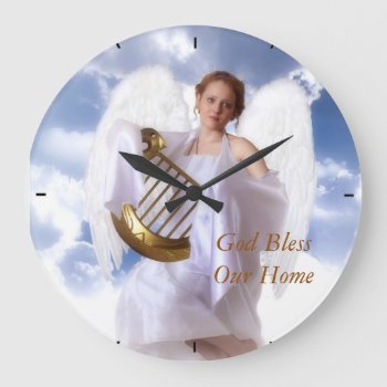 God Bless Our Home Clock by Touch_of_Caring at Zazzle