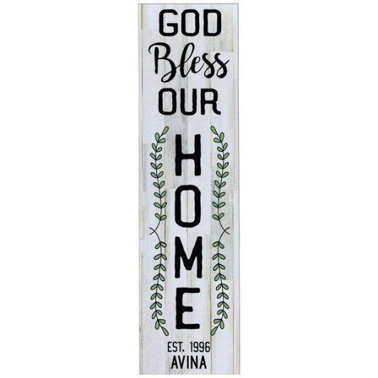 God Bless Our Home Decorative Family Wall Plaque (Front)