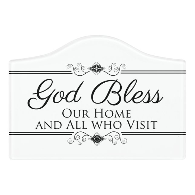 God bless our home door sign (Small Crest Front)
