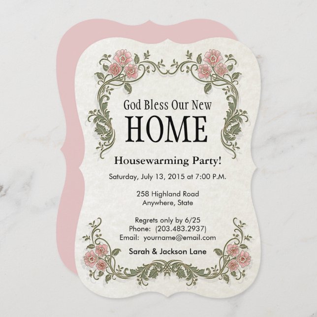 God Bless Our Home: Personalized Invitation (Front/Back)