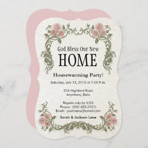 God Bless Our Home: Personalized Invitation