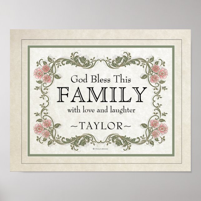 God Bless Our Home: Personalized Poster (Front)