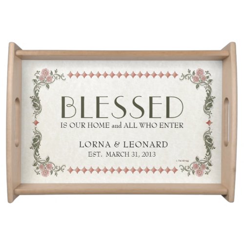 God Bless Our Home Personalized Serving Tray