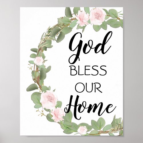 God bless our home poster