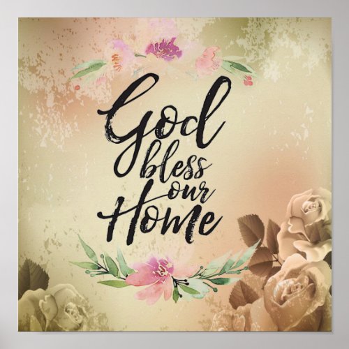 God bless our home poster