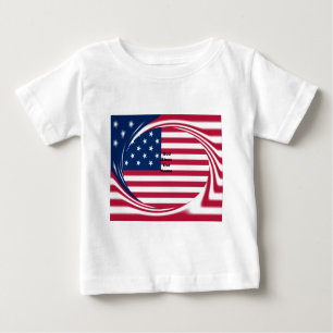 God Bless Our Home: USA Flag Swirl Art Baby T-Shirt