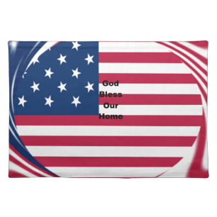 God Bless Our Home: USA Flag Swirl Art Placemat