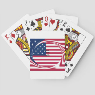 God Bless Our Home: USA Flag Swirl Art Poker Cards