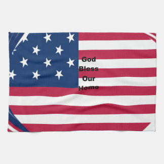 God Bless Our Home: USA Flag Swirl Art Towel