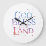 God Bless Our Land Large Clock