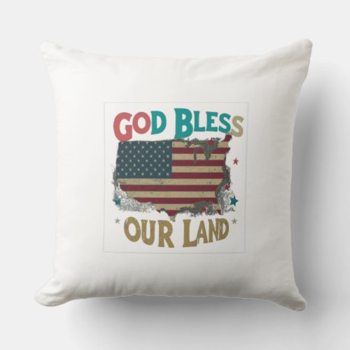 God bless our land throw pillow