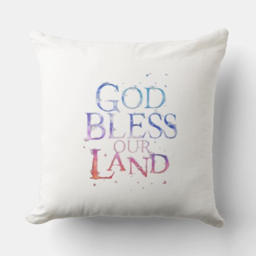 God Bless Our Land Throw Pillow