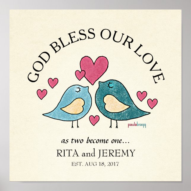 God Bless Our Love: Personalized Poster (Front)