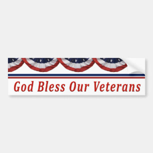 God Bless Our Military Veterans Bumper Sticker