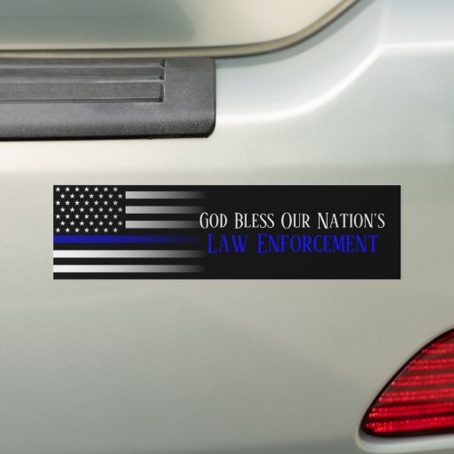 God Bless Our Nations Law Enforcement Bumper Sticker Zazzle 9431