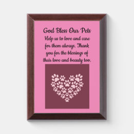 God Bless Our Pets Plaque