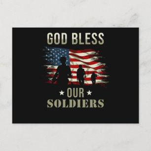 God Bless Our Soldiers Postcard