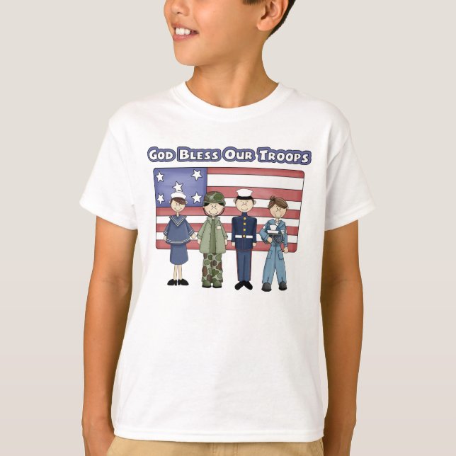 God Bless Our Troops - Kid's T-Shirt (Front)