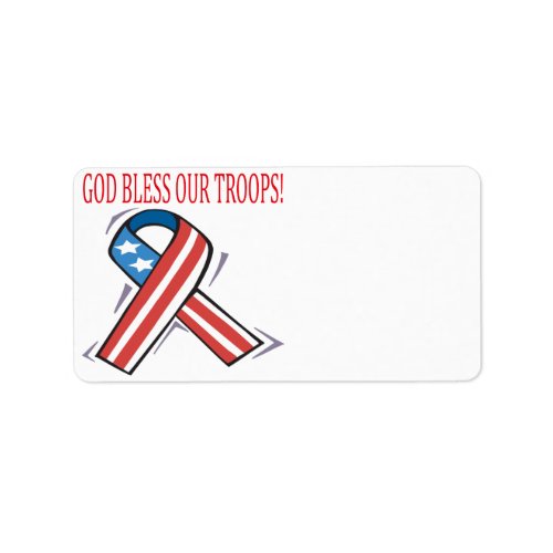 God Bless Our Troops Label