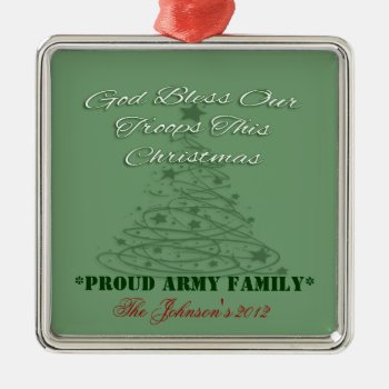 God Bless Our Troops Ornament by DaisyLane at Zazzle